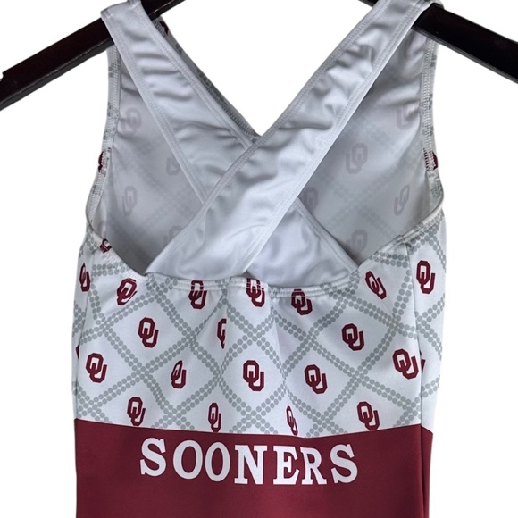 OU University Oklahoma Sooners Gymnastics Leotard ATHLETE WORN Small Red Logo - Picture 3 of 7